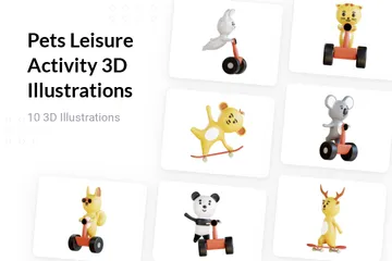 Atividade de lazer para animais de estimação Pacote de Illustration 3D