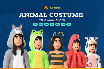 Animal Costume Vol.01 3D Icon Pack