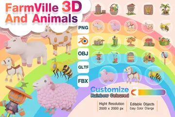 FermeVille et Animal Pack 3D Icon