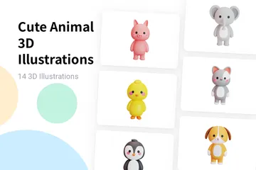 Animal fofo Pacote de Illustration 3D