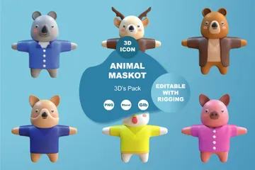 Animal Maskot 3D Illustration Pack