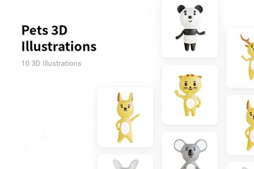 Animaux domestiques Pack 3D Illustration