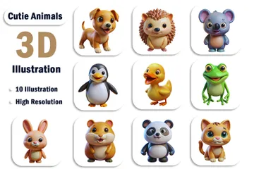 Animaux mignons Pack 3D Icon