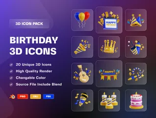 Aniversário 3D Icon Pack