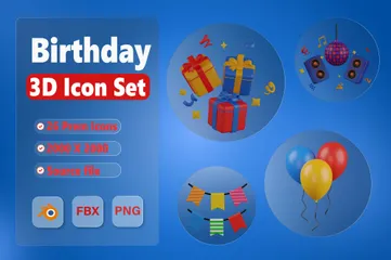 Aniversário Pacote de Icon 3D
