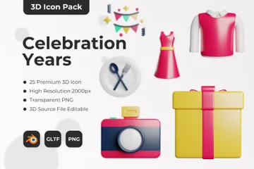 Années de célébration Pack 3D Icon