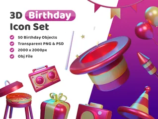 Anniversaire Pack 3D Illustration