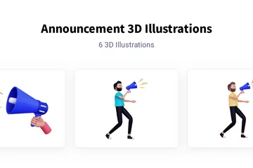 Announcement 3D Illustration Pack