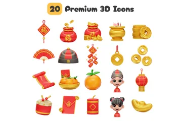 Ano lunar Pacote de Icon 3D