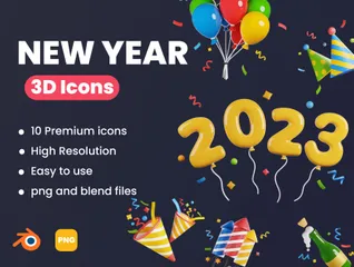 Ano Novo Pacote de Icon 3D