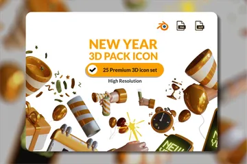 Ano Novo Pacote de Icon 3D