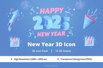 Ano Novo Pacote de Icon 3D