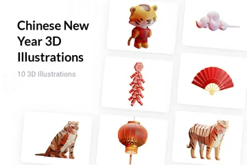 Ano Novo Chinês Pacote de Illustration 3D