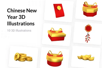 Ano Novo Chinês Pacote de Illustration 3D