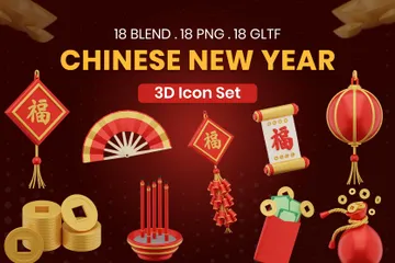 Ano Novo Chinês Pacote de Icon 3D