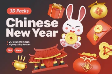 Ano Novo Chinês Pacote de Icon 3D