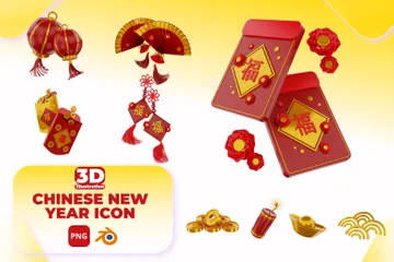 Ano Novo Chinês Pacote de Icon 3D