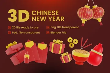 Ano Novo Chinês Pacote de Icon 3D