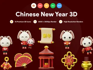 Ano Novo Chinês Pacote de Icon 3D
