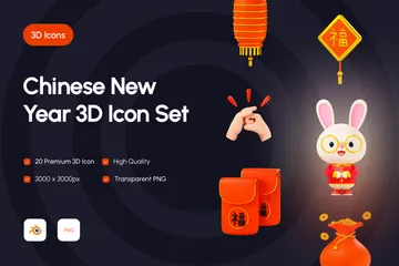 Ano Novo Chinês Pacote de Icon 3D