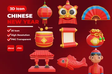 Ano Novo Chinês Pacote de Icon 3D