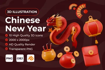 Ano Novo Chinês Pacote de Icon 3D