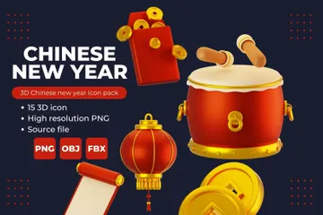 Ano Novo Chinês Pacote de Icon 3D