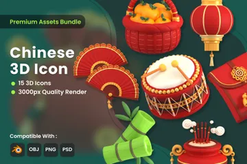 Ano Novo Chinês Pacote de Icon 3D