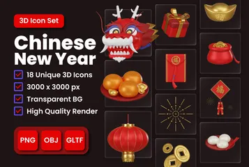 Ano Novo Chinês Pacote de Icon 3D