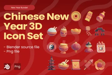 Ano Novo Chinês Pacote de Icon 3D