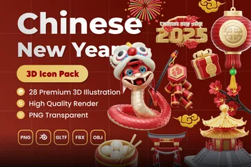 Ano Novo Chinês Pacote de Illustration 3D