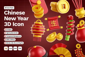 Ano Novo Chinês Pacote de Icon 3D