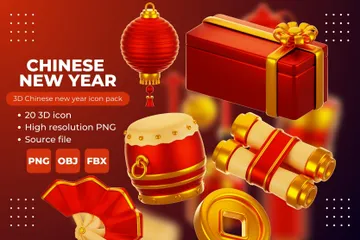 Ano Novo Chinês Pacote de Icon 3D