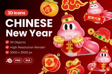 Ano Novo Chinês Pacote de Icon 3D