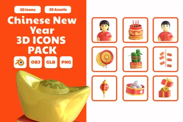 Ano Novo Chinês Pacote de Icon 3D