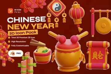 Ano Novo Chinês 3D Icon Pack