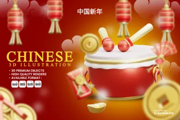 Ano Novo Chinês Pacote de Icon 3D