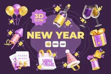 Año Nuevo Paquete de Icon 3D