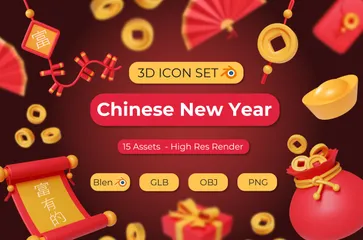 Año Nuevo Chino Paquete de Icon 3D