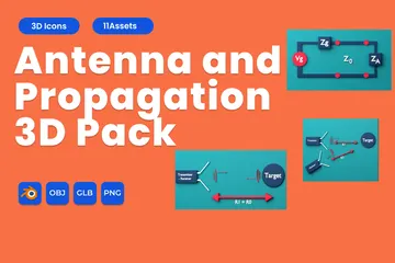 Antenne et propagation Pack 3D Icon