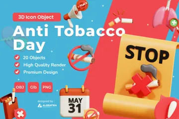 Anti Tobacco Day 3D Icon Pack