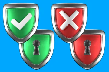 Antivirus Protection Shield 3D Icon Pack