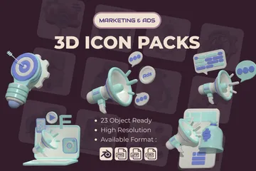 Marketing y anuncios Paquete de Icon 3D