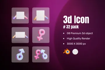 Anúncios promocionais Pacote de Icon 3D