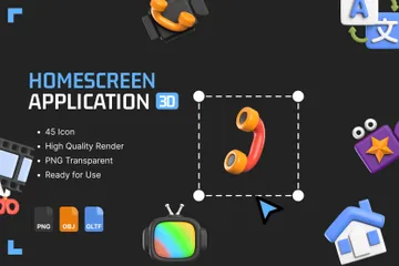 Aplicación de pantalla de inicio Paquete de Icon 3D