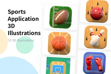 Aplicación deportiva Paquete de Illustration 3D