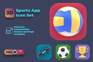 Aplicación de deportes Paquete de Icon 3D