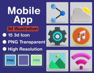 Aplicación movil 3D Icon Pack