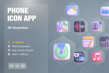 Aplicación de teléfono Paquete de Icon 3D
