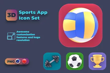 Aplicativo de esportes Pacote de Icon 3D